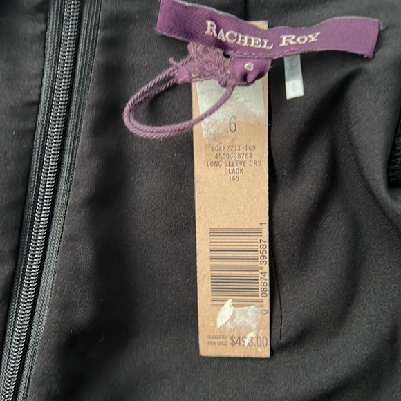 New VTG Rachel Roy Wool Leather Signature Stretch Sheath Black Mini Dress 6 M - Picture 6 of 17